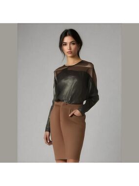 CALLIGRAPHIE Black Lace Long Sleeve Blouse